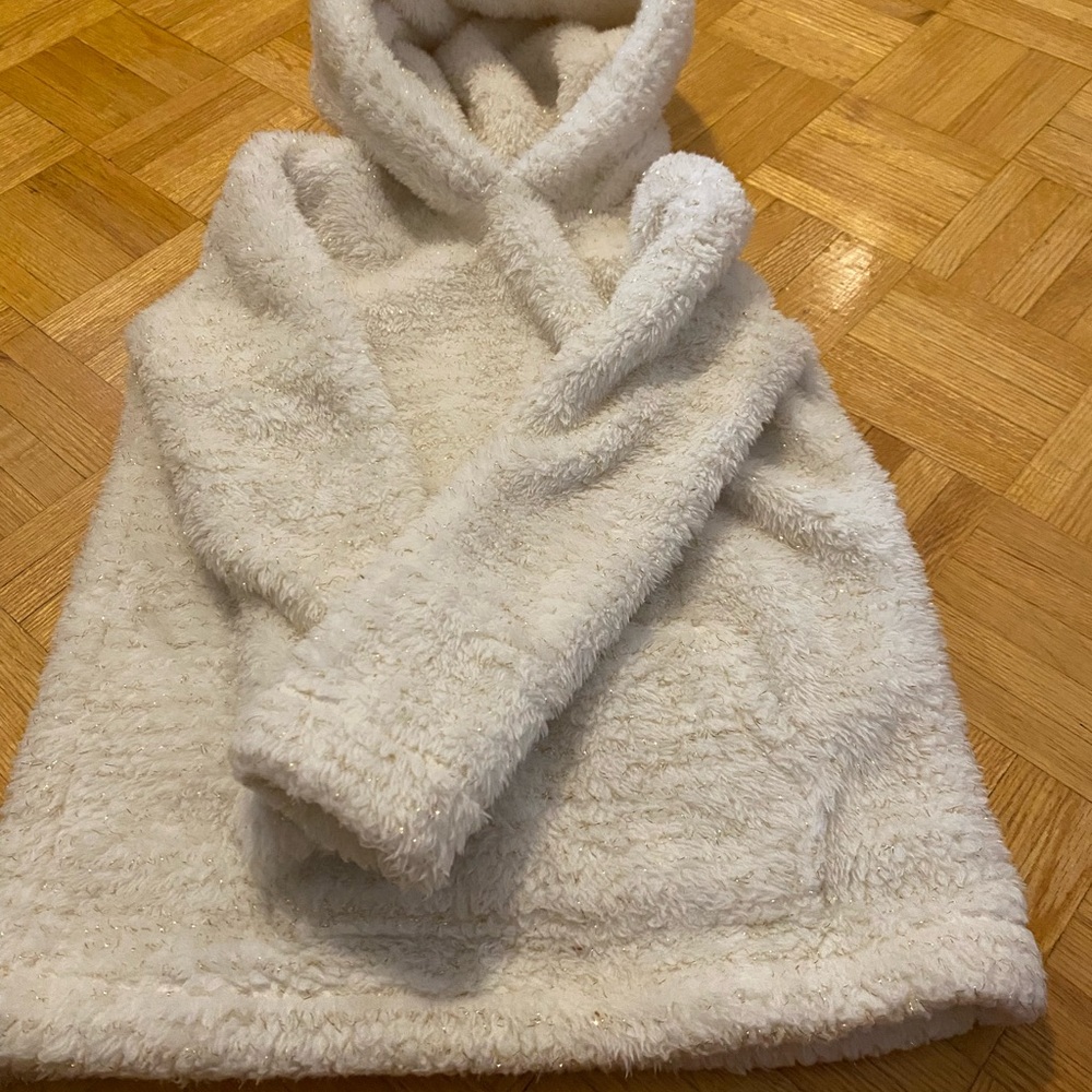 Place Fuzzy White Kids Hoodie